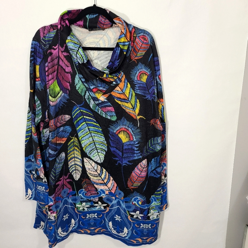 Loveu.Dear Women's Tunic Shirt Size 2XL Colorful Pullover Shirt